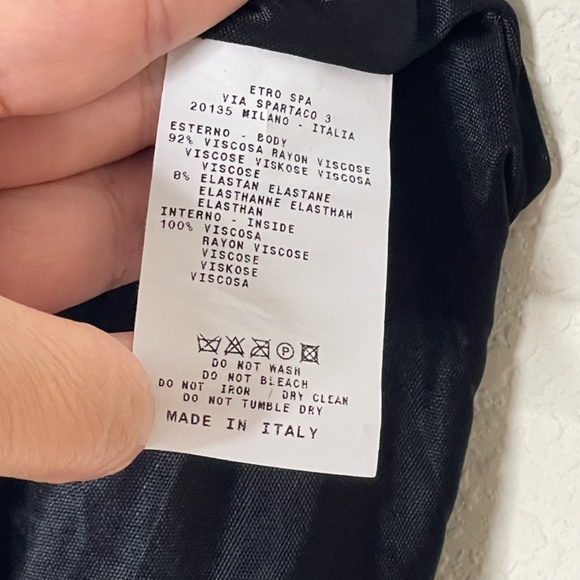 ETRO Milano Sleeveless Twist Front Light Tribal Print Midi Dress Size 42 (US 8) - Picture 13 of 13